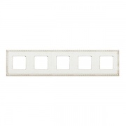 Рамка на 5 постов,гор/верт.цвет white decape