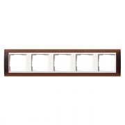 Рамка 5-ая Gira Event Матово-Темно-Коричневый цвет вставки Белый глянцевый