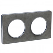 Рамка Odace 2 поста сланец (алюминевая вставка)