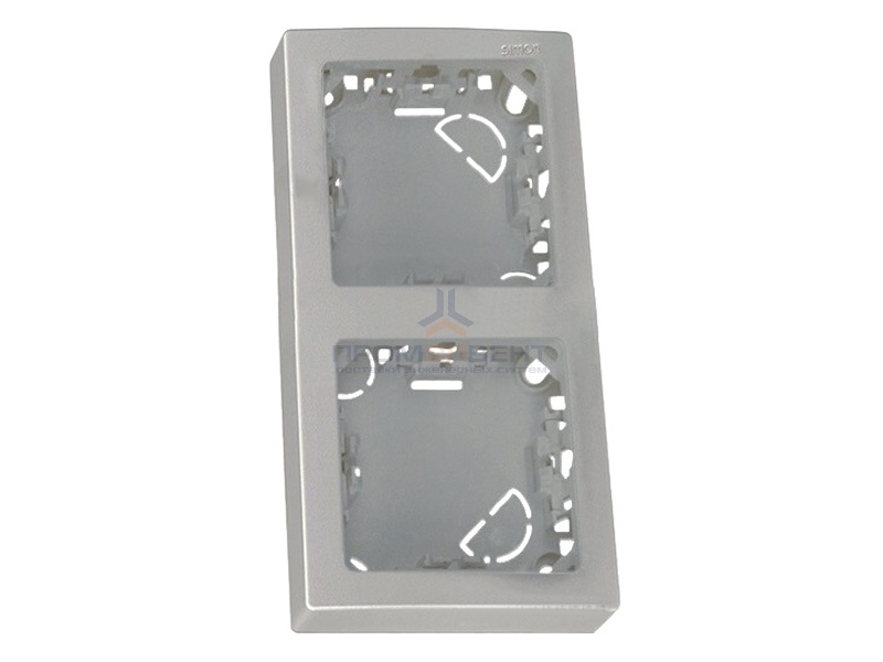 Рамка 2 поста вертикальный 75х146 мм Simon 73 Loft, алюминий